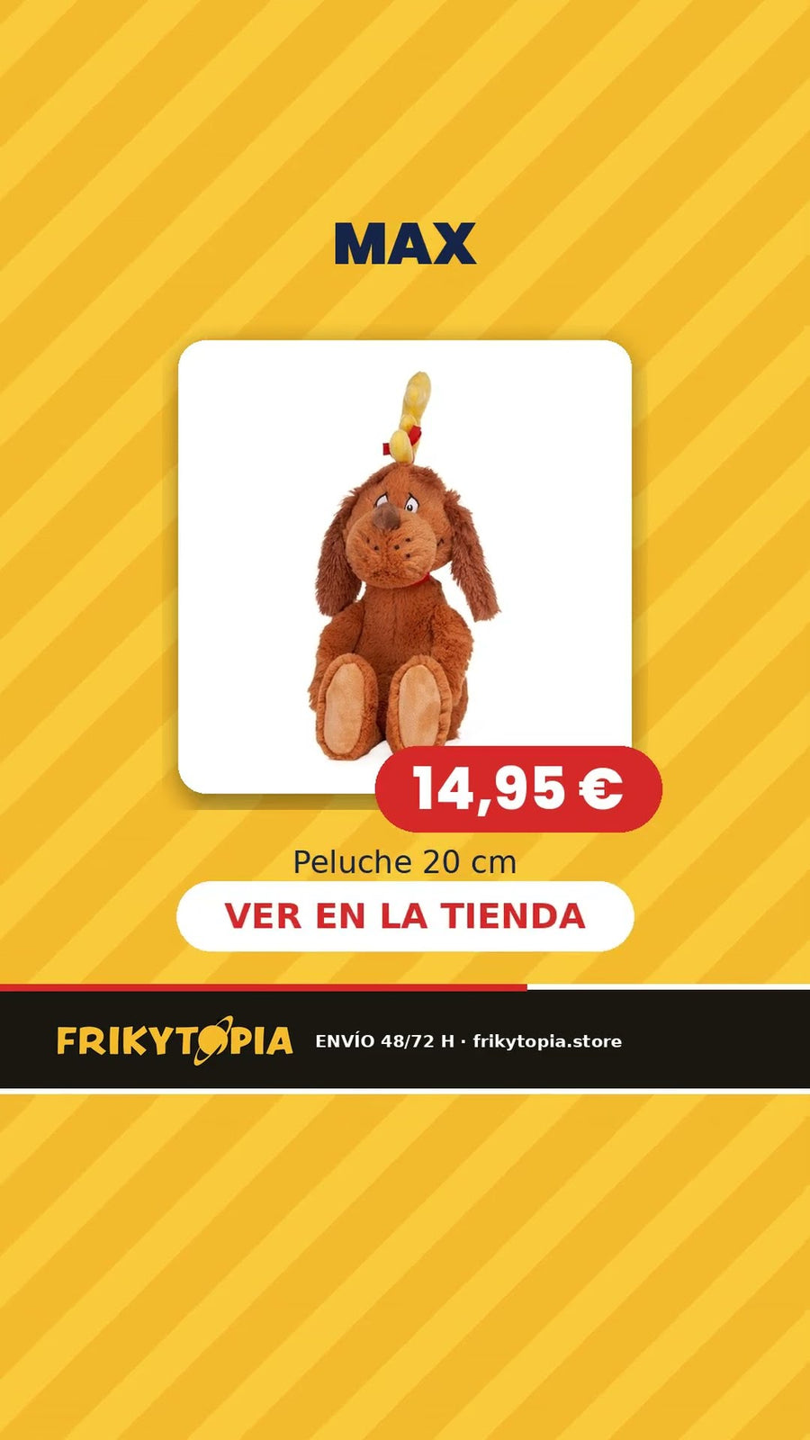 Peluches do Grinch a 14,95 €: Grinch, Pai Natal Grinch, Max e gorro 🎄