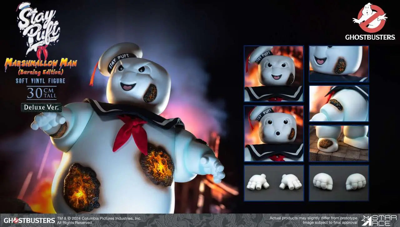 Ghostbusters Estatua Soft Vinyl Stay Puft Marshmallow Man Burnign Edition Deluxe Version 30 cm