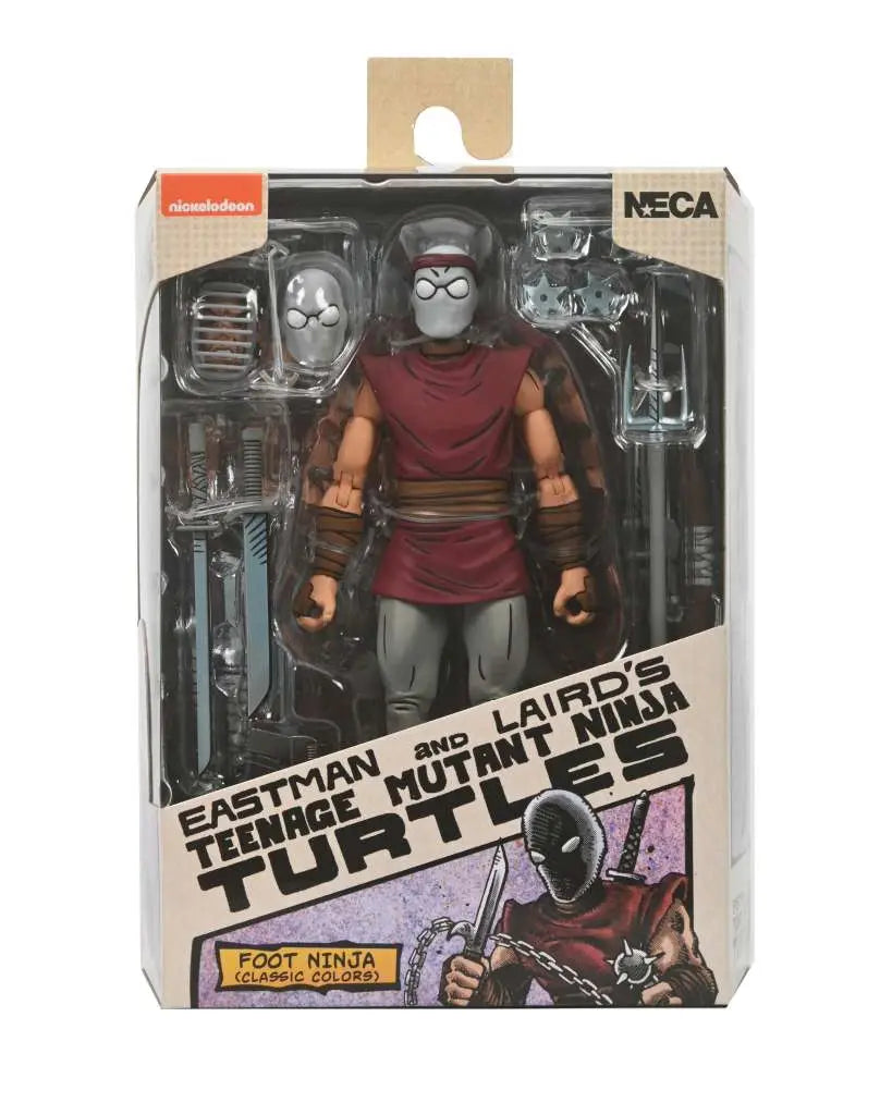 Figura neca teenage mutant ninja turtles mirage comics foot ninja classic colors scale action 18cm