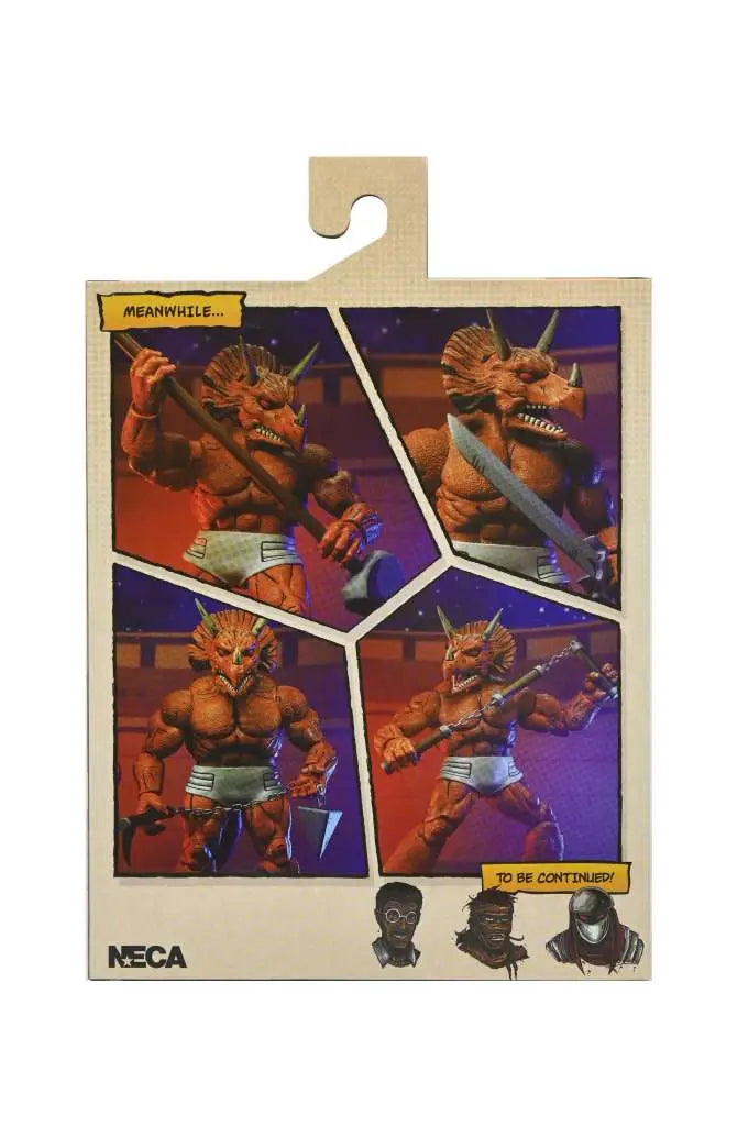 Figura neca teenage mutant ninja turtles mirage comics triceraton gladiator scale action 18cm