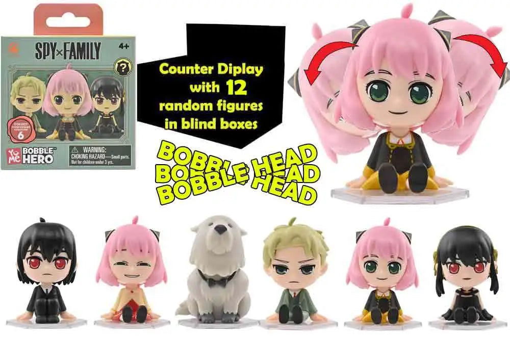 SPY X FAMILY - BOBBLE HEAD - BLIND BOXES COUNTER DISPLAY (12 UNITS) Frikytopia