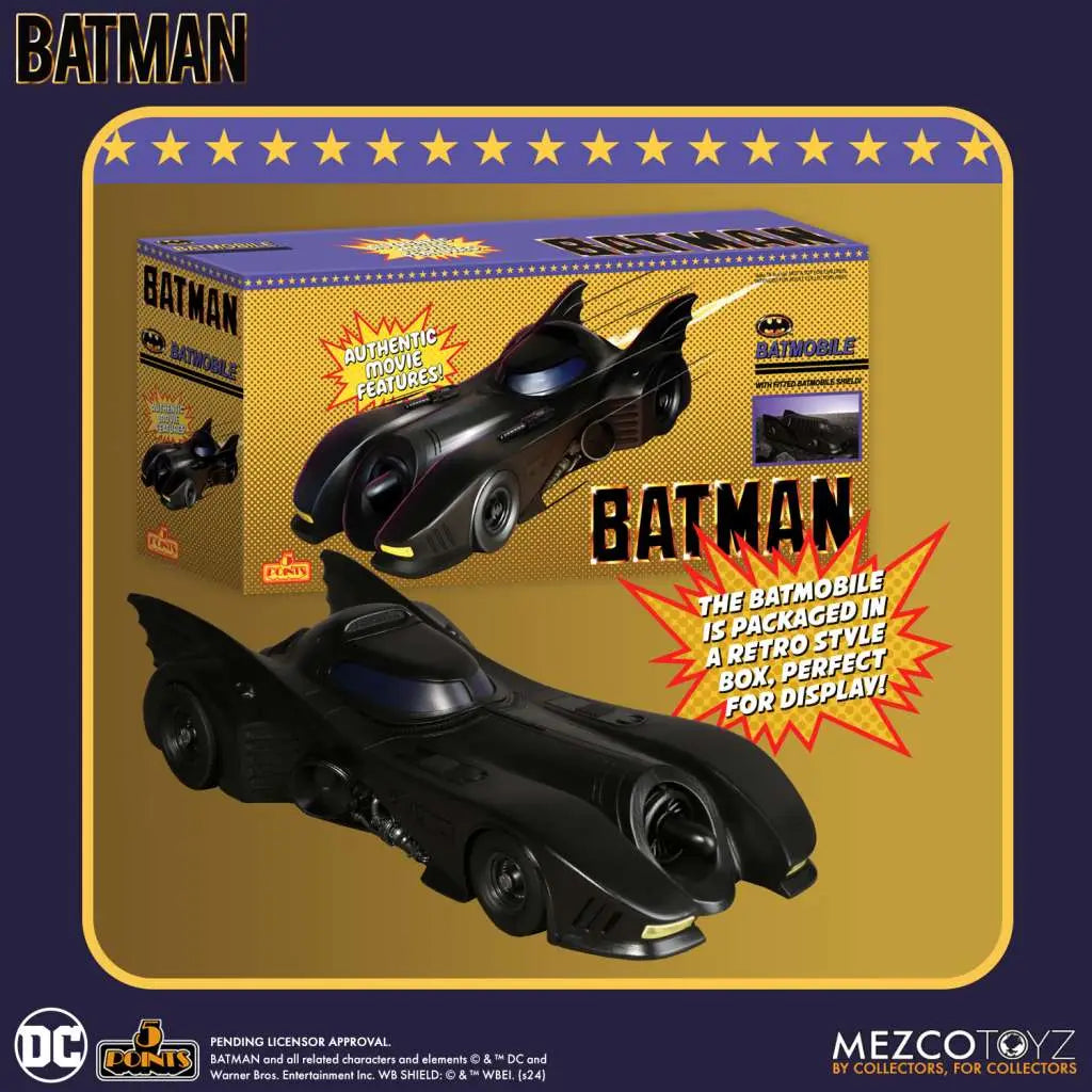 Figura mezco toyz dc universe batman 1989 5 points batmobile 9.5cm