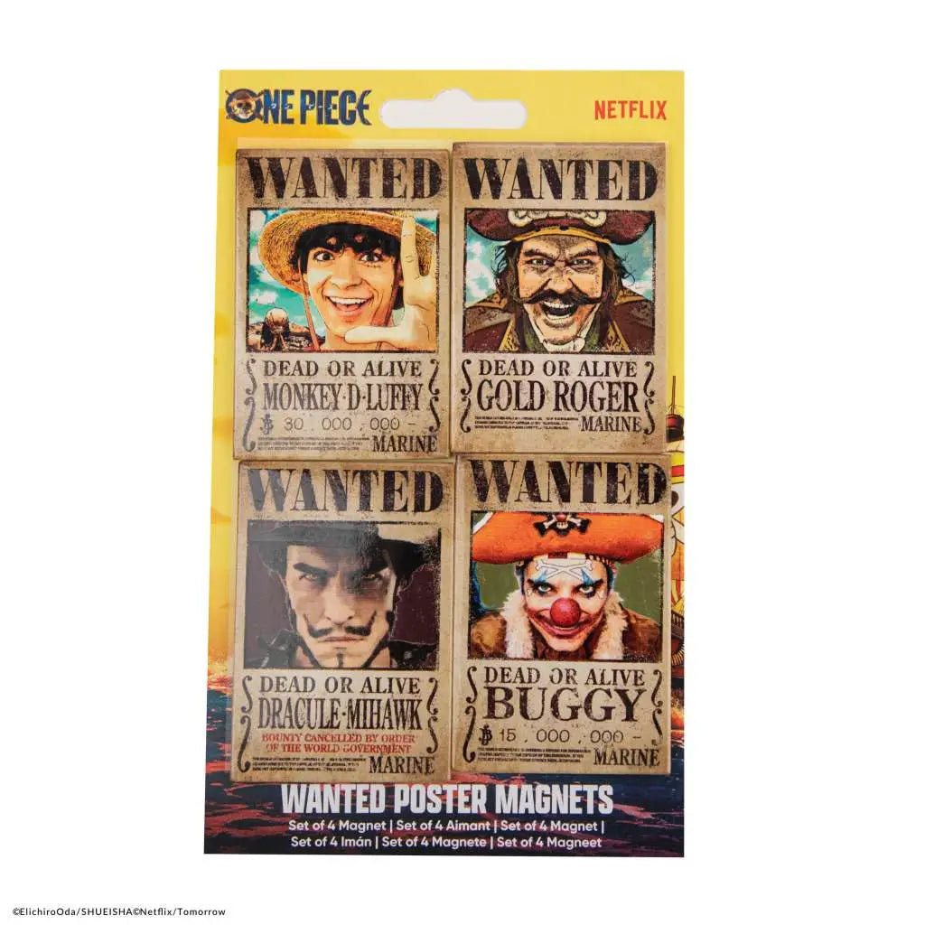 ONE PIECE WANTED Imán SET (4)