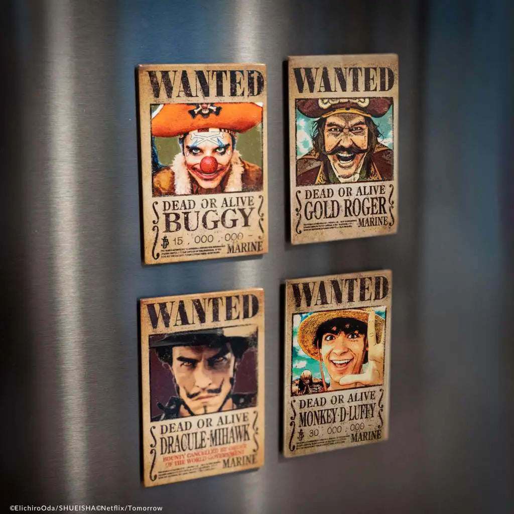 ONE PIECE WANTED Imán SET (4)