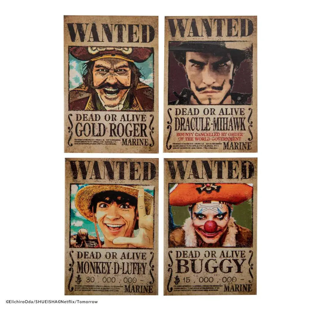 ONE PIECE WANTED Imán SET (4)