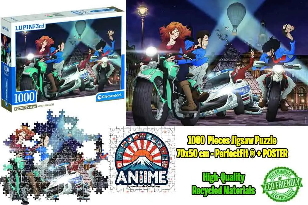 ANIME Puzle COLLECTION - LUPIN THE 3RD - CHASE - JIGSAW Puzle 1000 PCS Frikytopia
