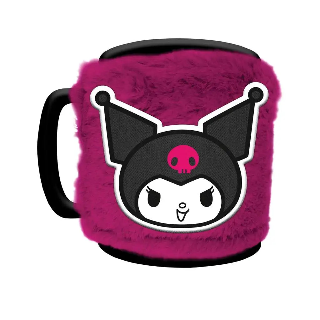 Taza funda de peluche Kuromi Hello Kitty 440ml