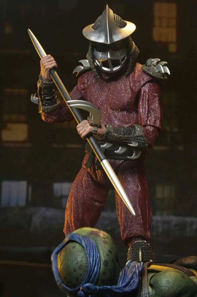 Tortugas Ninja (1990 Movie) Figura Roof Top Battle Shredder vs Leo 18 cm