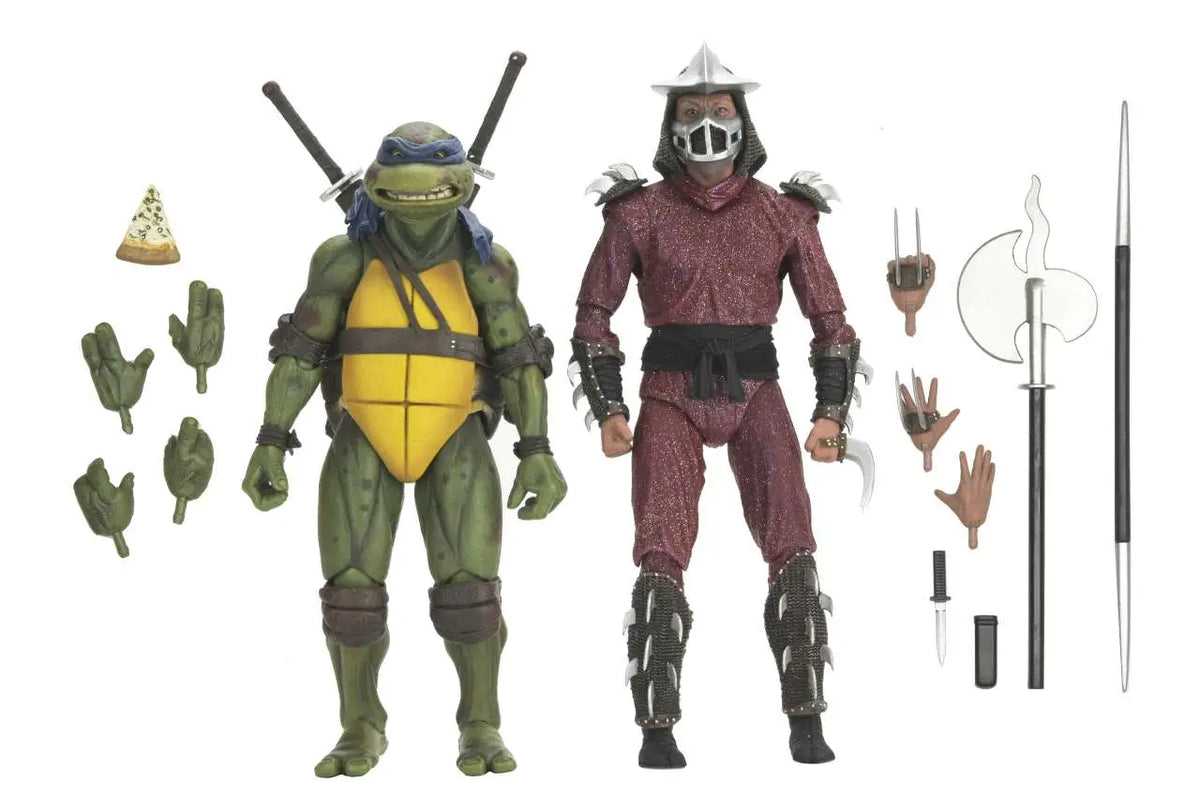 Tortugas Ninja (1990 Movie) Figura Roof Top Battle Shredder vs Leo 18 cm