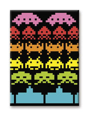 SPACE INVADERS RAINBOW FLAT Imán