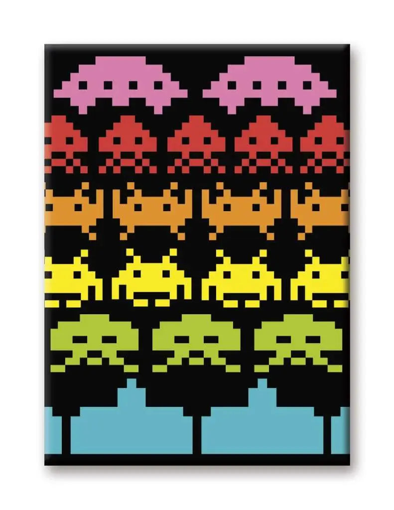 SPACE INVADERS RAINBOW FLAT Imán Frikytopia