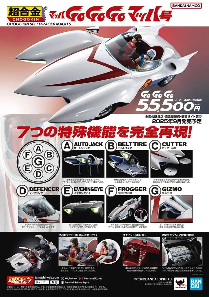 Speed Racer Réplica Diecast Chogokin Mach 5 27 cm