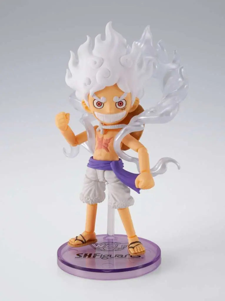 One Piece Figura World Collactable Figures x S.H. Figuarts Monkey D. Luffy Gear 5 8 cm