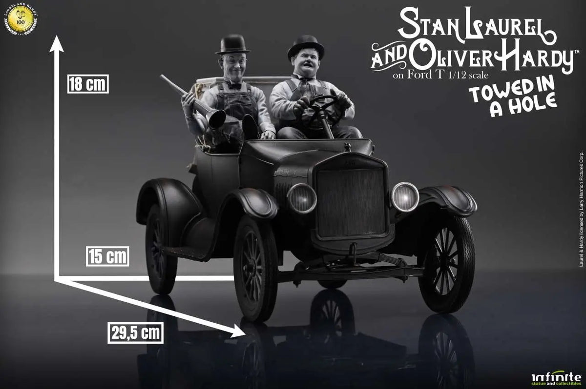 LAUREL & HARDY TOWED IN A HOLE FORD T 1/12 SCALE