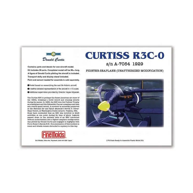 Porco Rosso Kit de modelo 1/72 Caza hidroavión Curtiss R3C-0