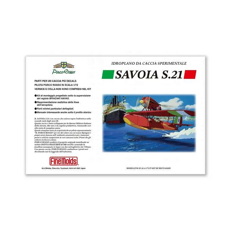 Porco Rosso Kit de modelo 1/72 Savoia S.21 Seaplane Prototype