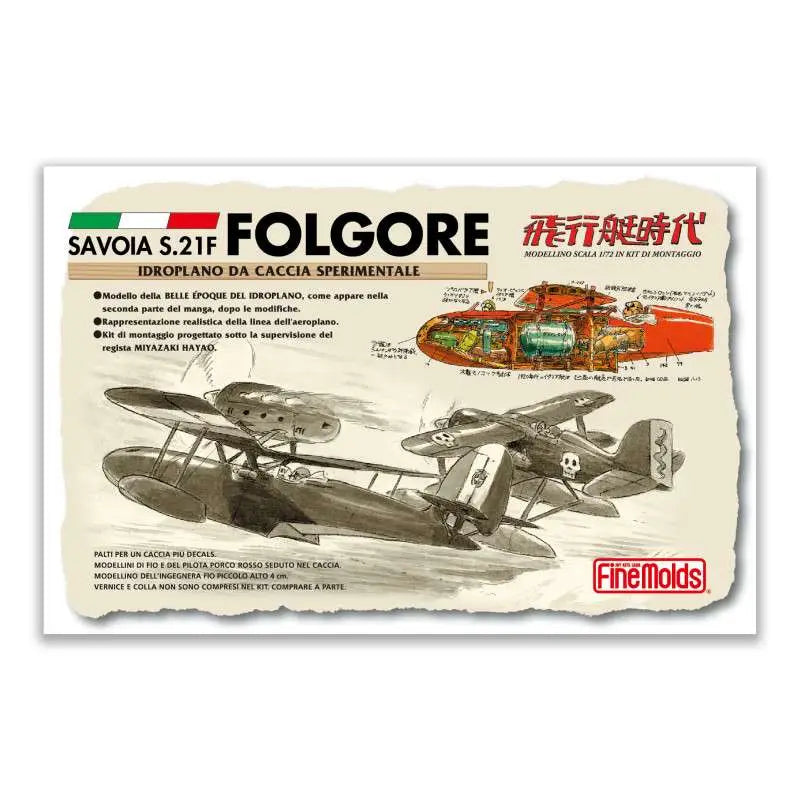 Porco Rosso Kit de modelo con figura 1/72 Savoia S.21F Versión 2 & Fio