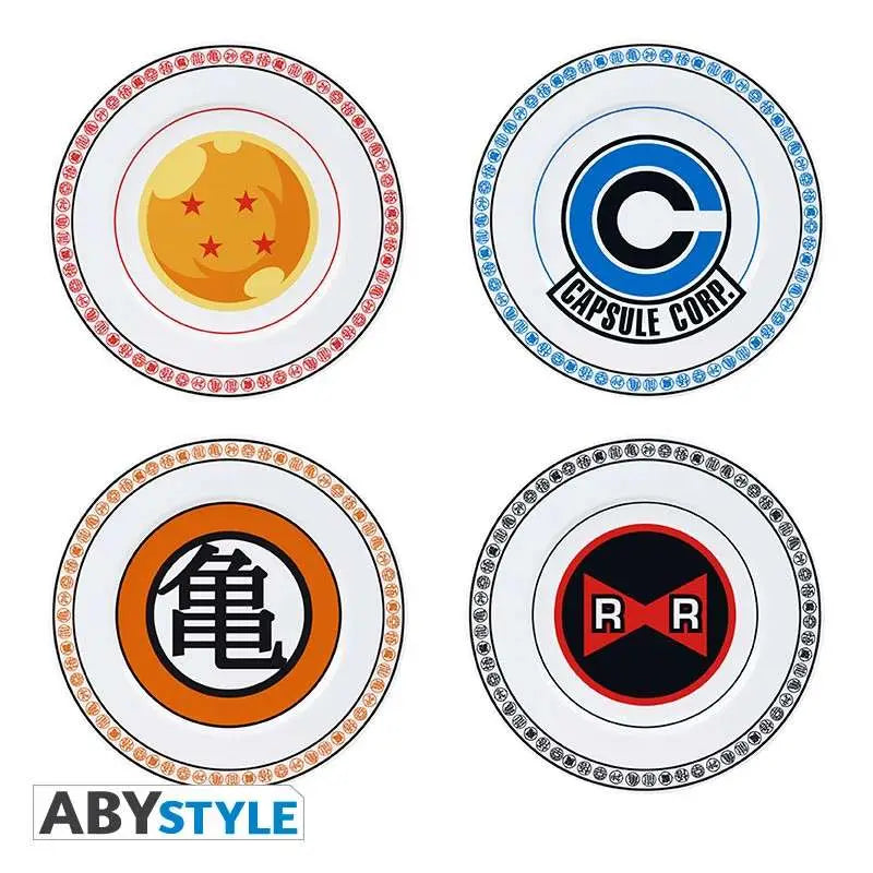 DRAGON BALL EMBLEMS SET PLATES (4x) Frikytopia