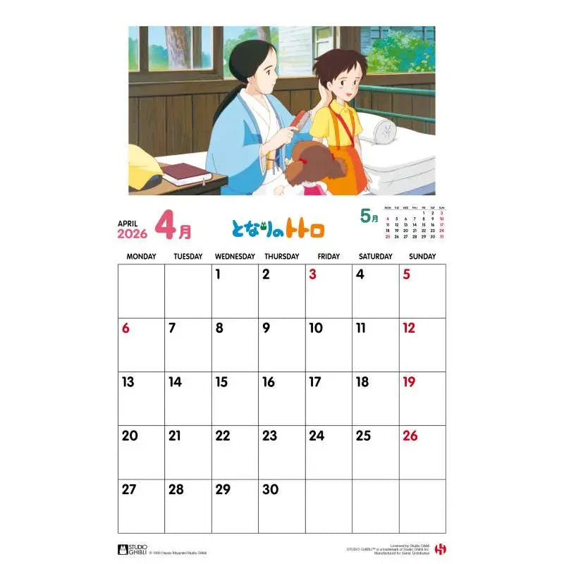 TOTORO 2026 Calendario