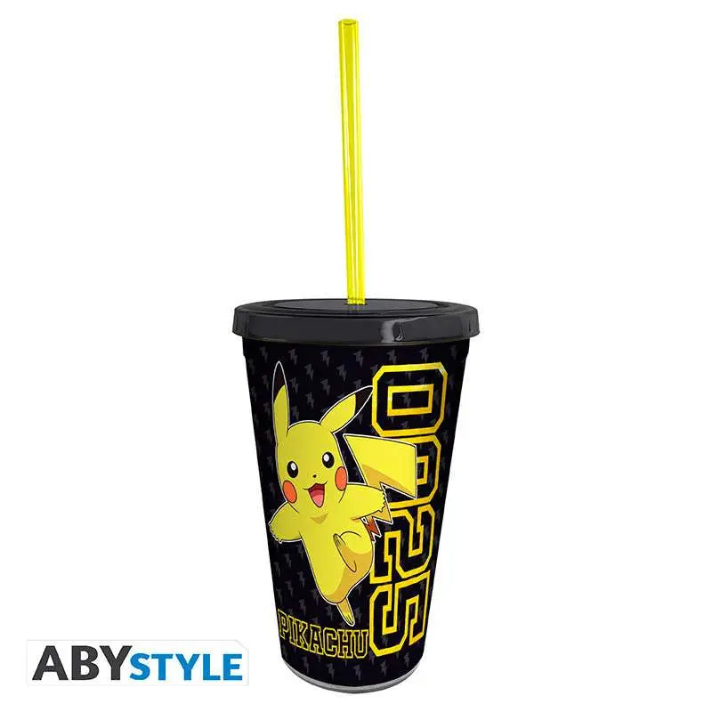 POKEMON PIKACHU COLLAGE TUMBLER WITH STRAW Frikytopia