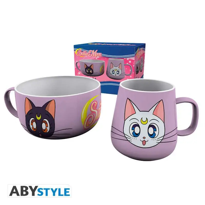 Set Taza y Bowl Abystyle Sailor Moon Luna y Artemis