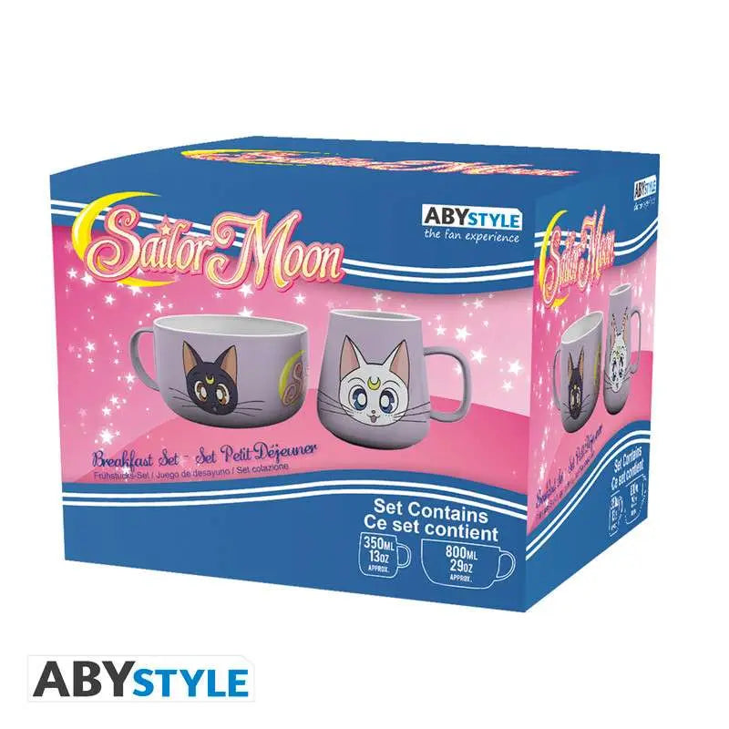 Set Taza y Bowl Abystyle Sailor Moon Luna y Artemis
