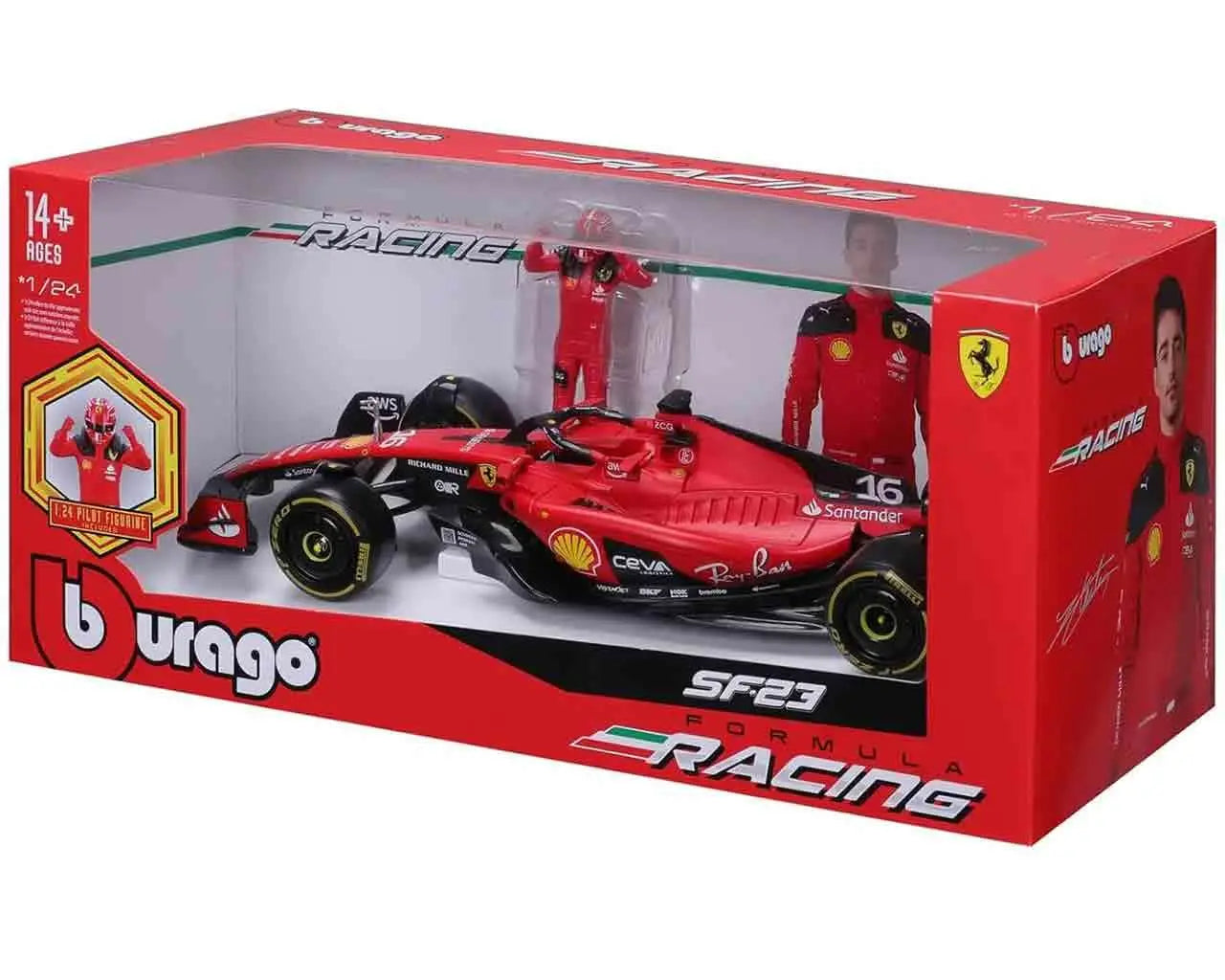 F1 FERRARI SF-23 WITH LECLERC Figura - 1:24 DIE-CAST MODEL