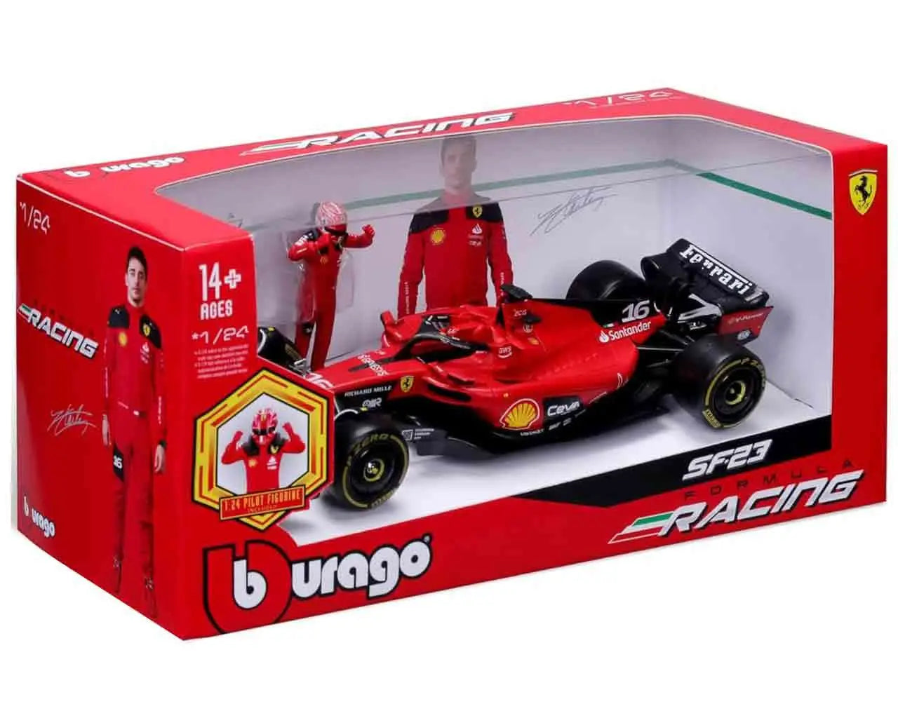 F1 FERRARI SF-23 WITH LECLERC Figura - 1:24 DIE-CAST MODEL