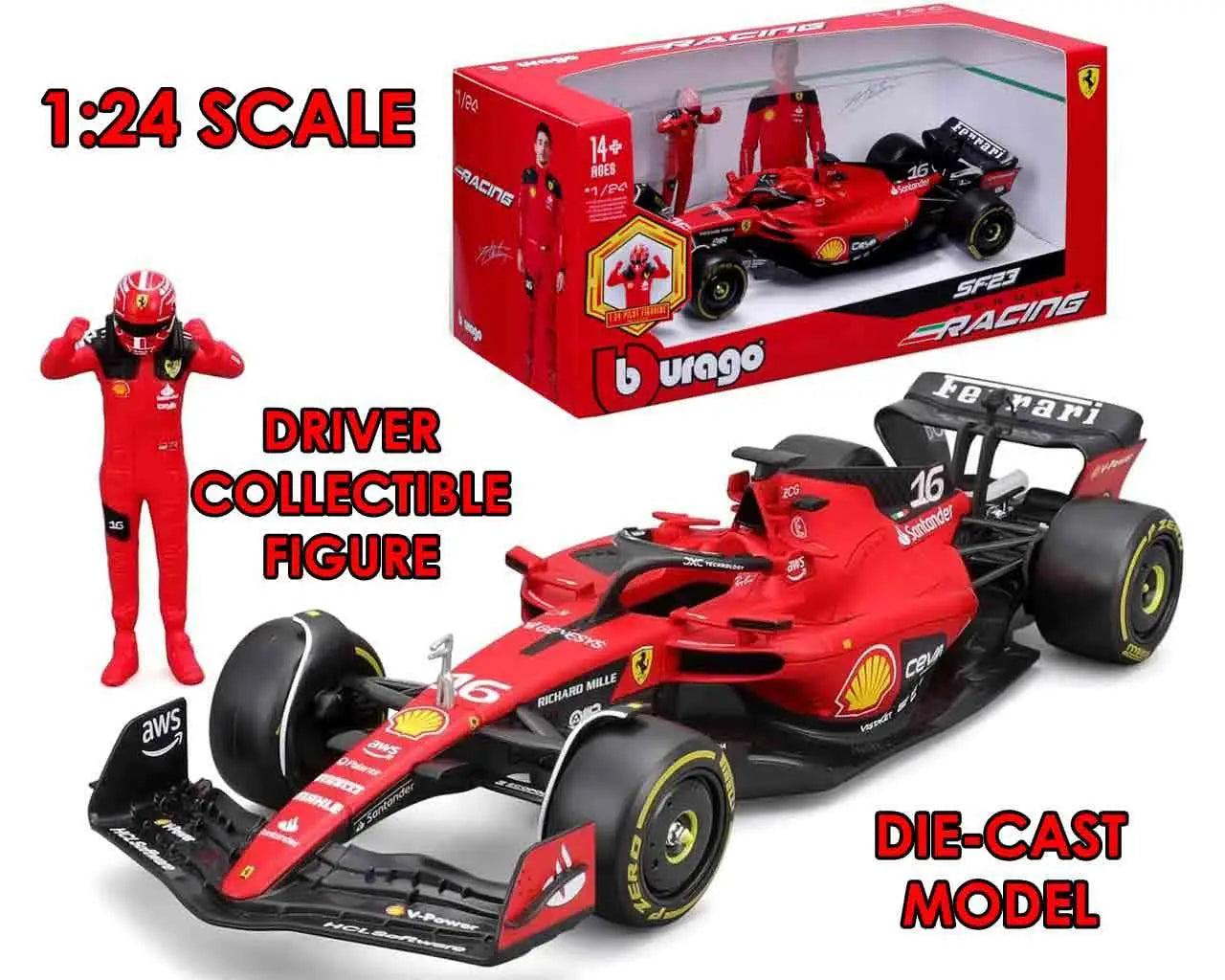F1 FERRARI SF-23 WITH LECLERC Figura - 1:24 DIE-CAST MODEL