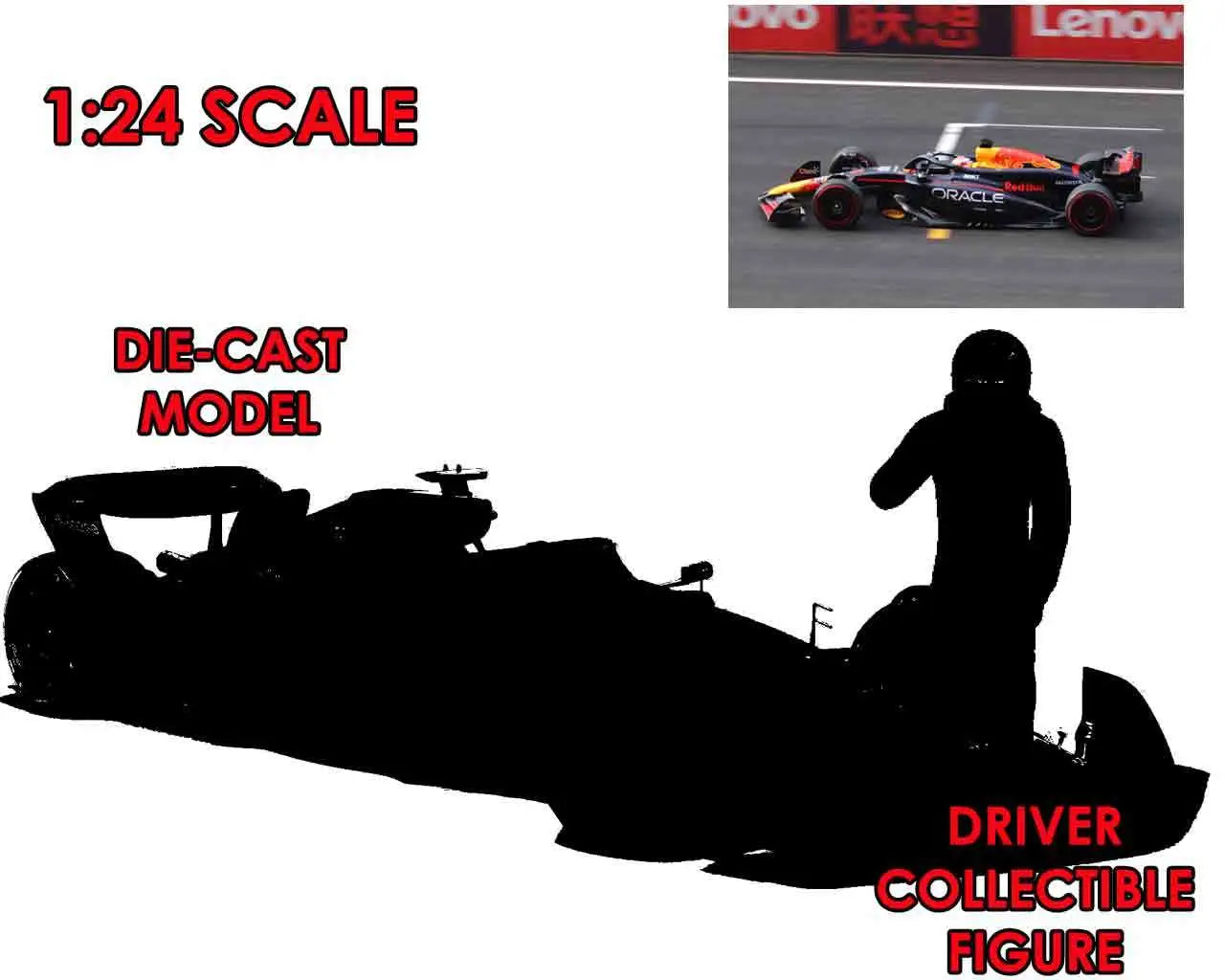 F1 RED BULL RACING RB20 WITH VERSTAPPEN Figura - 1:24 DIE-CAST MODEL Frikytopia