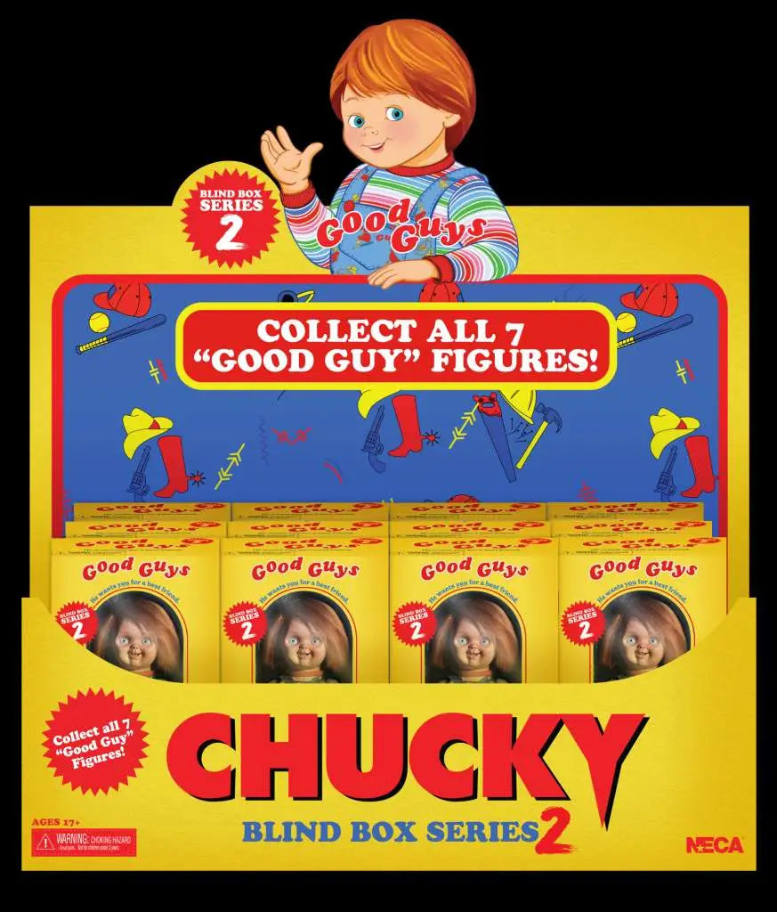 CHUCKY GOOD GUY SERIE 2 BLIND Caja 7" Figura DISPLAY (12) Frikytopia