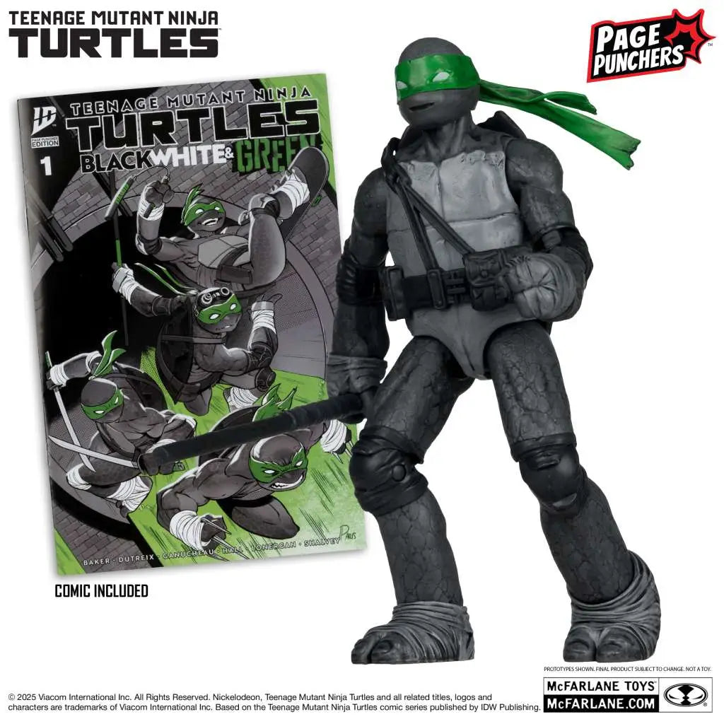 Las Tortugas Ninja Page Punchers Figura Raphael (Black White & Green) (Red Platinum Edition) 13 cm