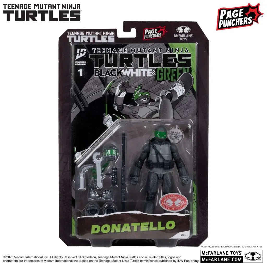 Las Tortugas Ninja Page Punchers Figura Donatello (Black White & Green ) (Red Platinum Edition) 13 cm