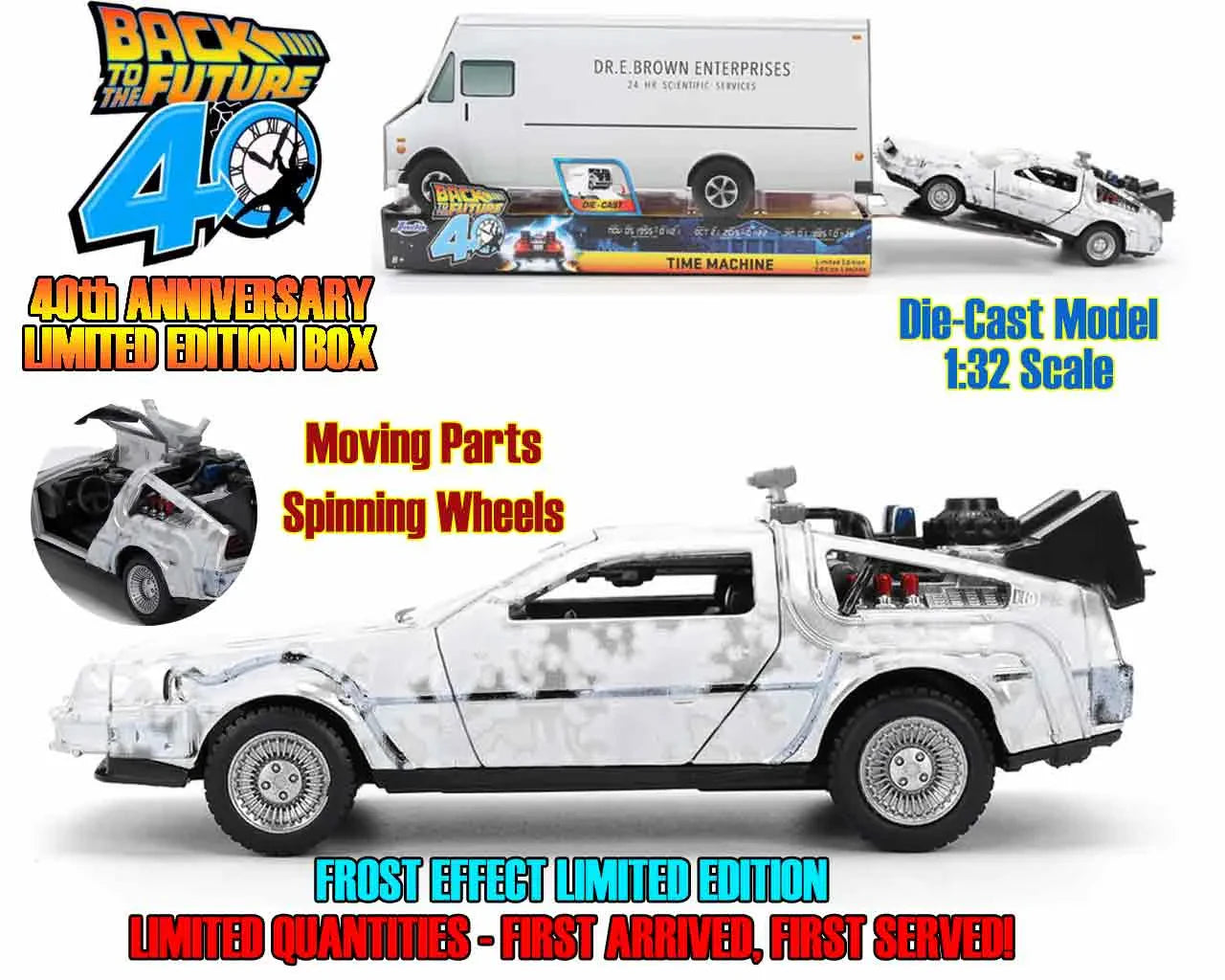 Replica Dlorean Efecto Hielo Time Machine 40th Anniversary Regreso al Futuro