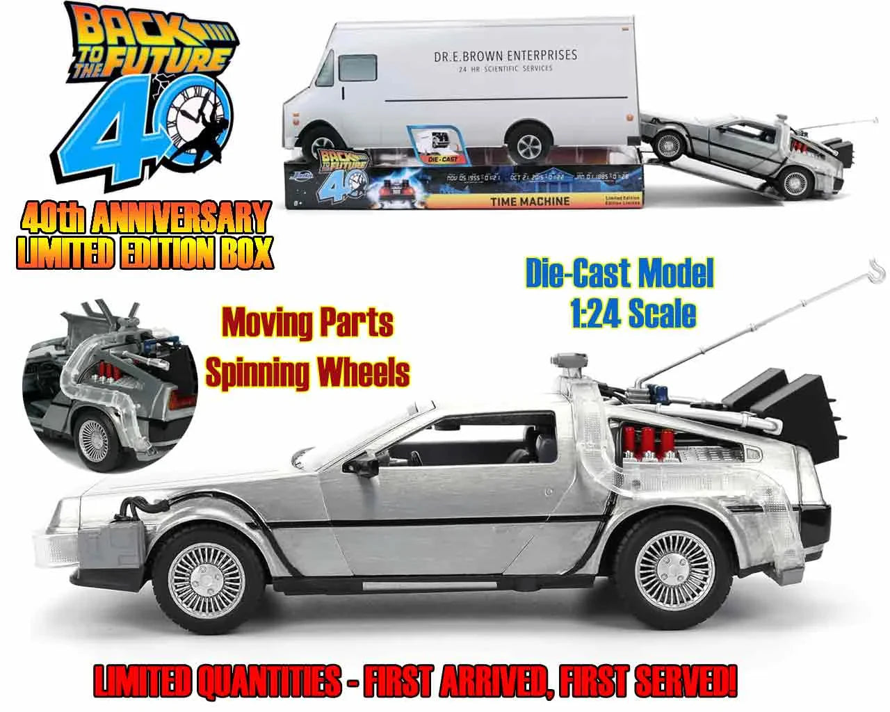 Replica DLorean Hollywood Rides Time Machine 40th Anniversary Regreso al Futuro