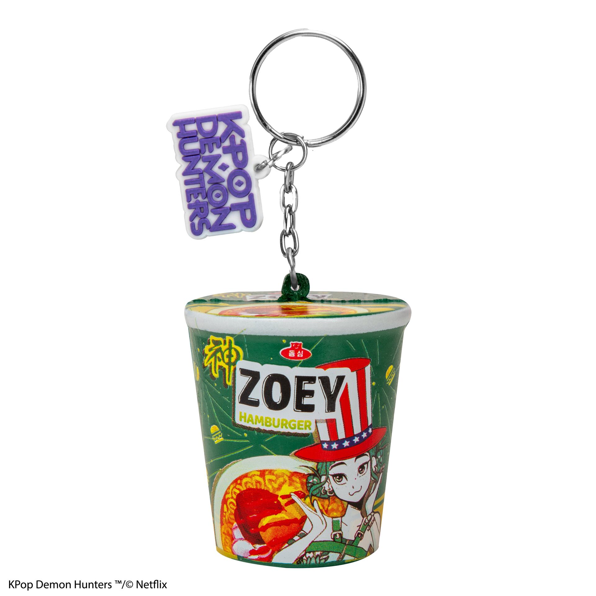 Las guerreras K-pop Llavero Squishy Zoey Hamburger Noodles