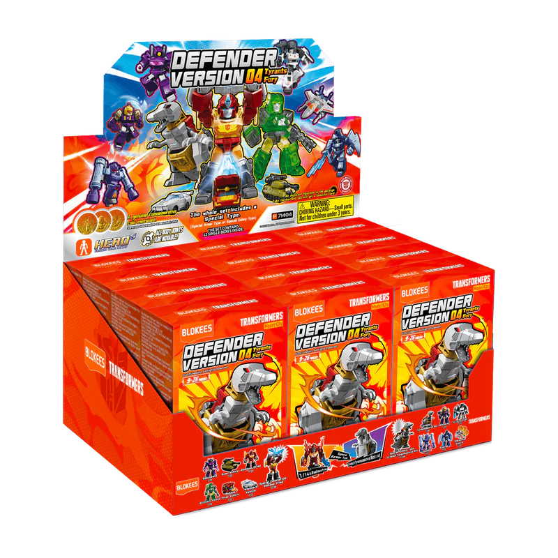 TRANSFORMERS TYRANTS FURY DEFENDER VERSION 04 BLIND Caja SET (12) Frikytopia