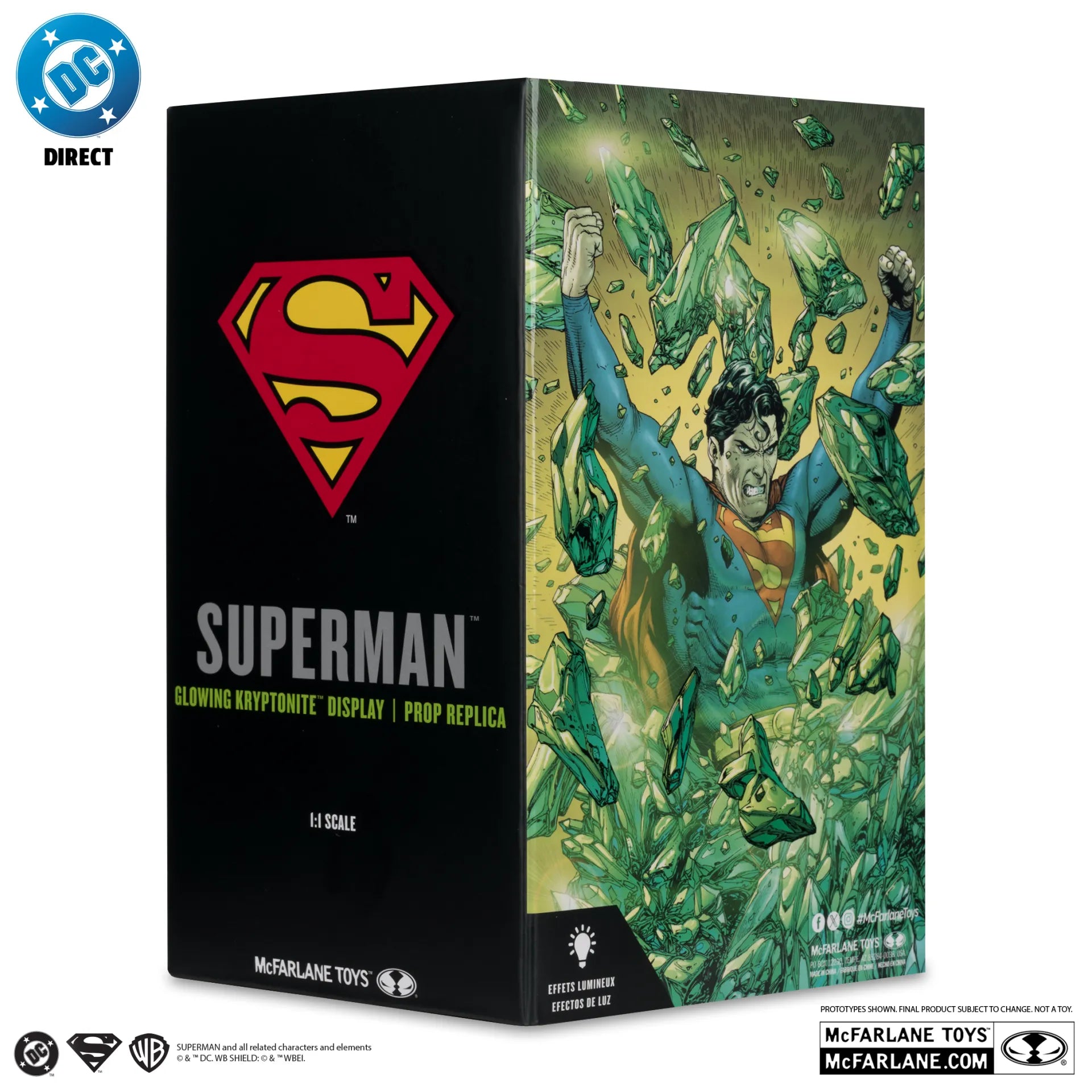 Superman DC Direct Réplica 1/1 Kryptonite Display (Gold Label) 18 cm