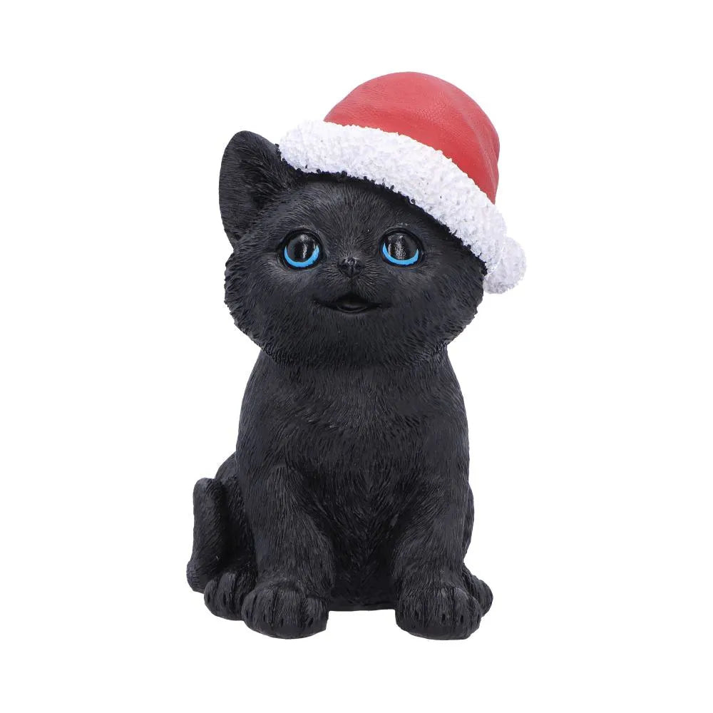 BLACK CAT WITH SANTA HAT Figura