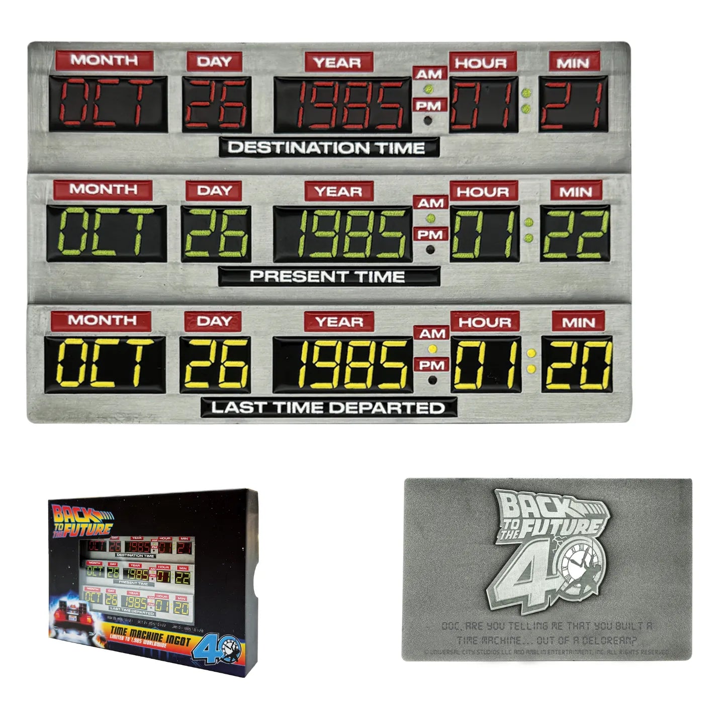 Regreso al futuro Lingote 40th Anniversary Time Circuits Limited Edition