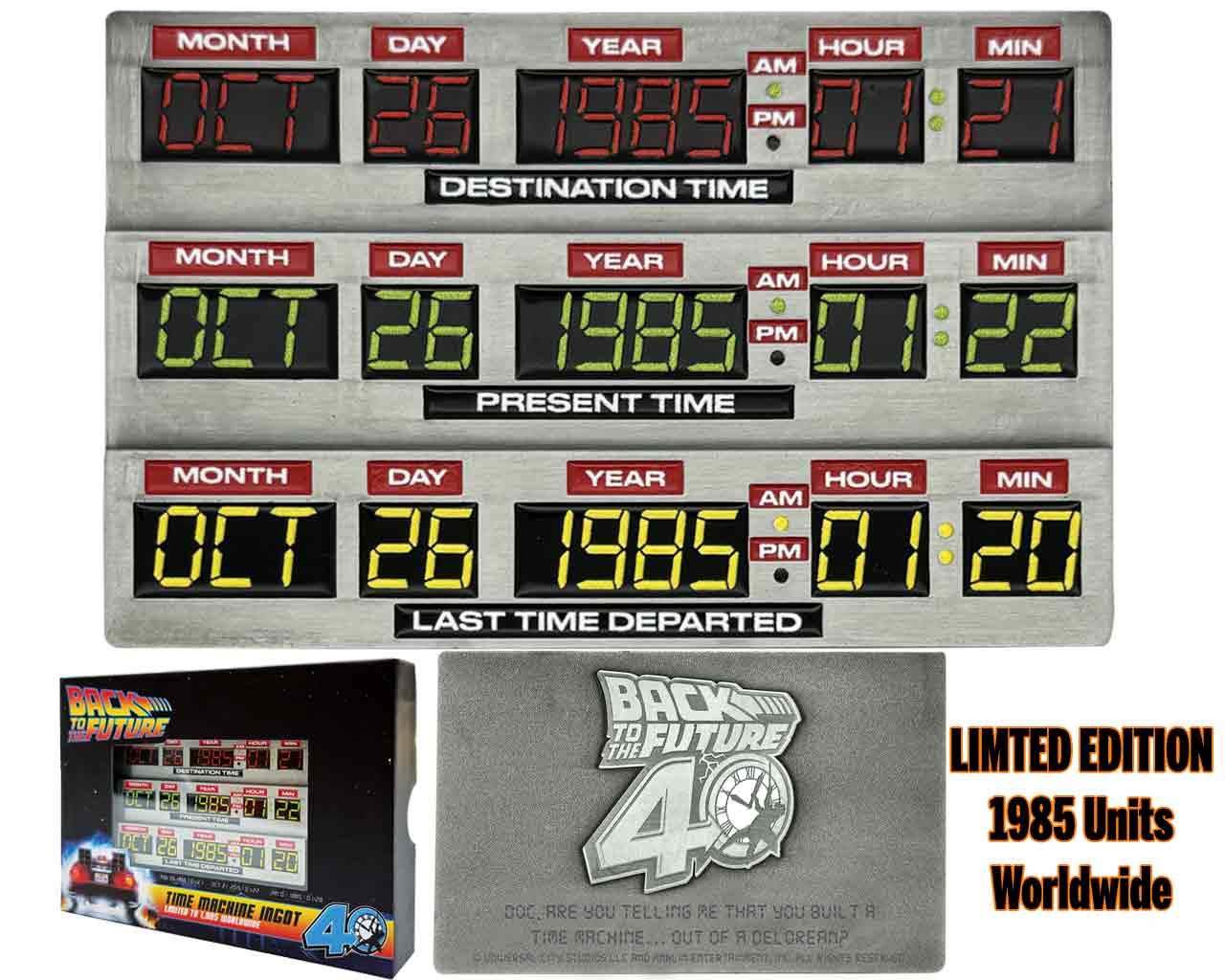Regreso al futuro Lingote 40th Anniversary Time Circuits Limited Edition