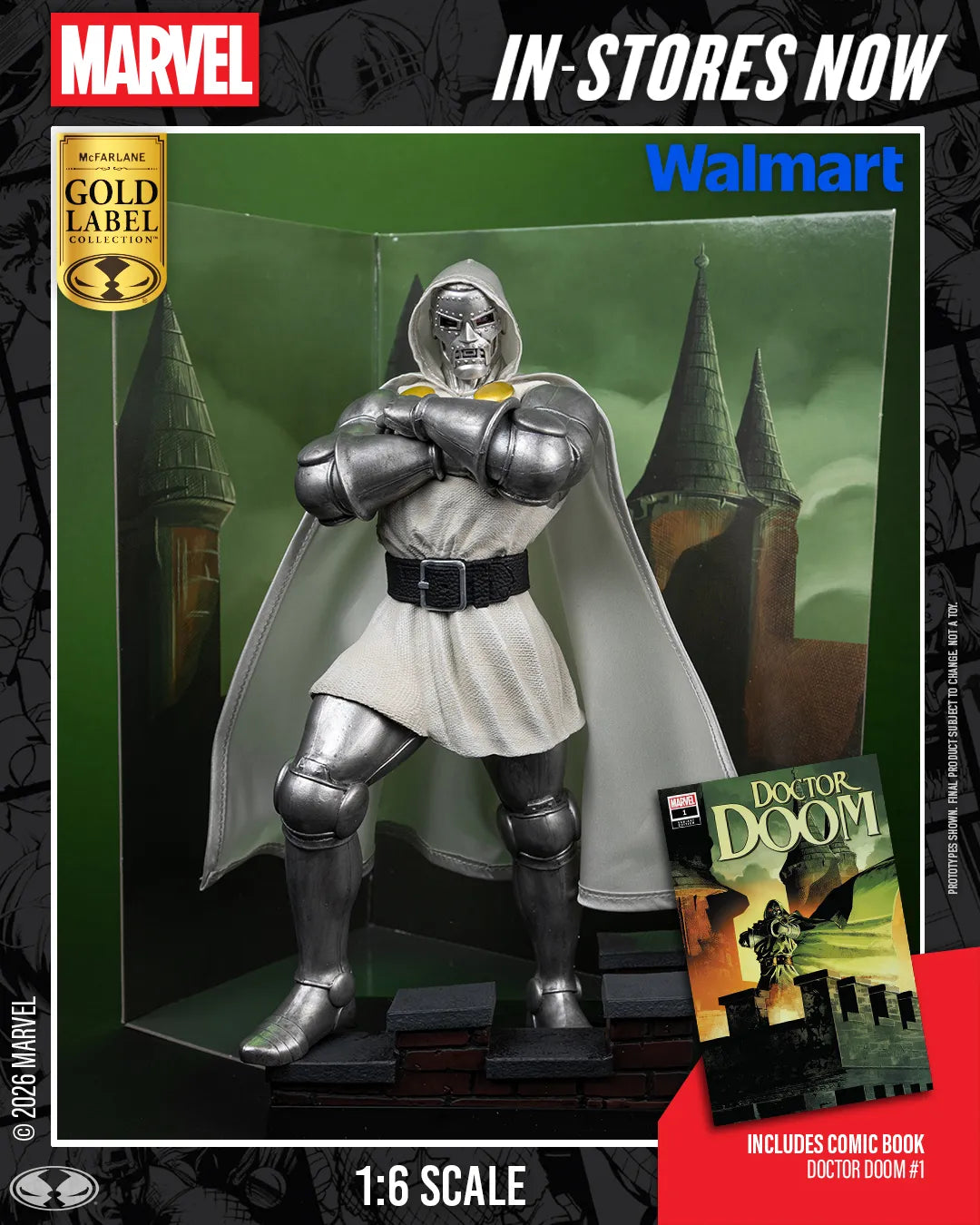 MARVEL COLLECTION 1:6 WV8  DOCTOR DOOM #1 FUTURE FOUNDATION  GOLD LABEL Figura