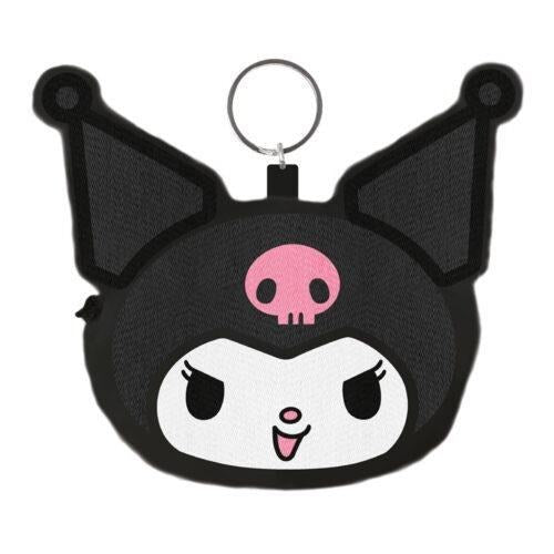 SANRIO KUROMI FACE FLUFFY COIN Monedero Llavero