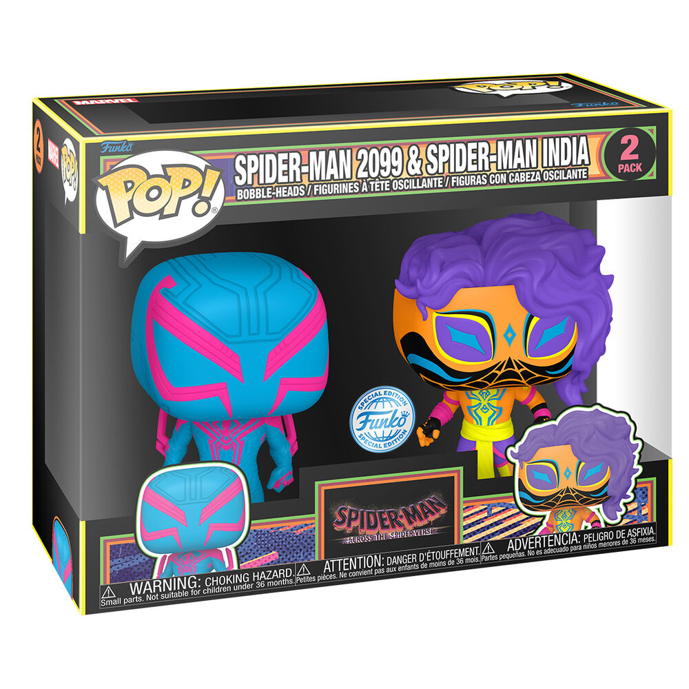 Blister 2 figuras POP Spider-Man 2099 Spider-Man India Exclusive