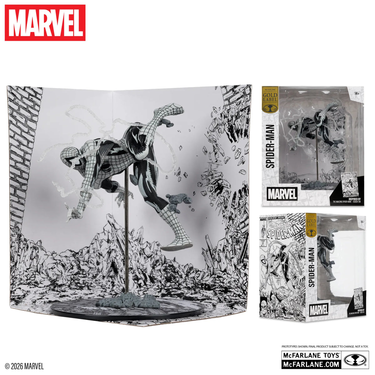Marvel Estatua PVC !/10 Spider-Man (Line Art) (The Amazing Spider-Man #318) (Gold Label) 17 cm