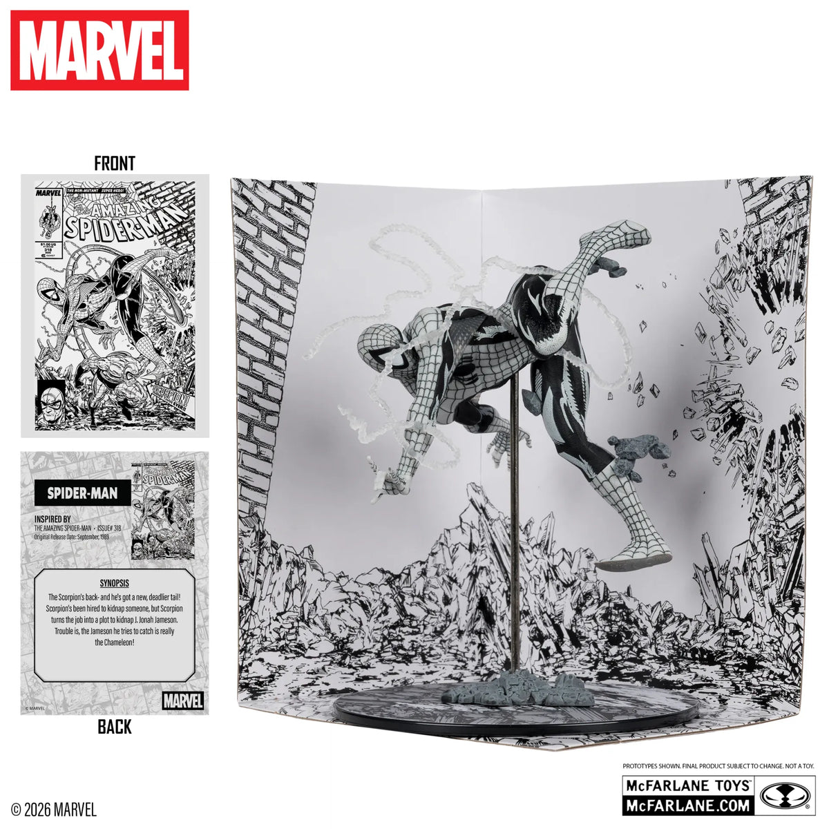 Marvel Estatua PVC !/10 Spider-Man (Line Art) (The Amazing Spider-Man #318) (Gold Label) 17 cm