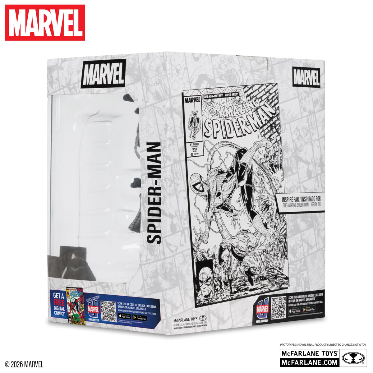 Marvel Estatua PVC !/10 Spider-Man (Line Art) (The Amazing Spider-Man #318) (Gold Label) 17 cm