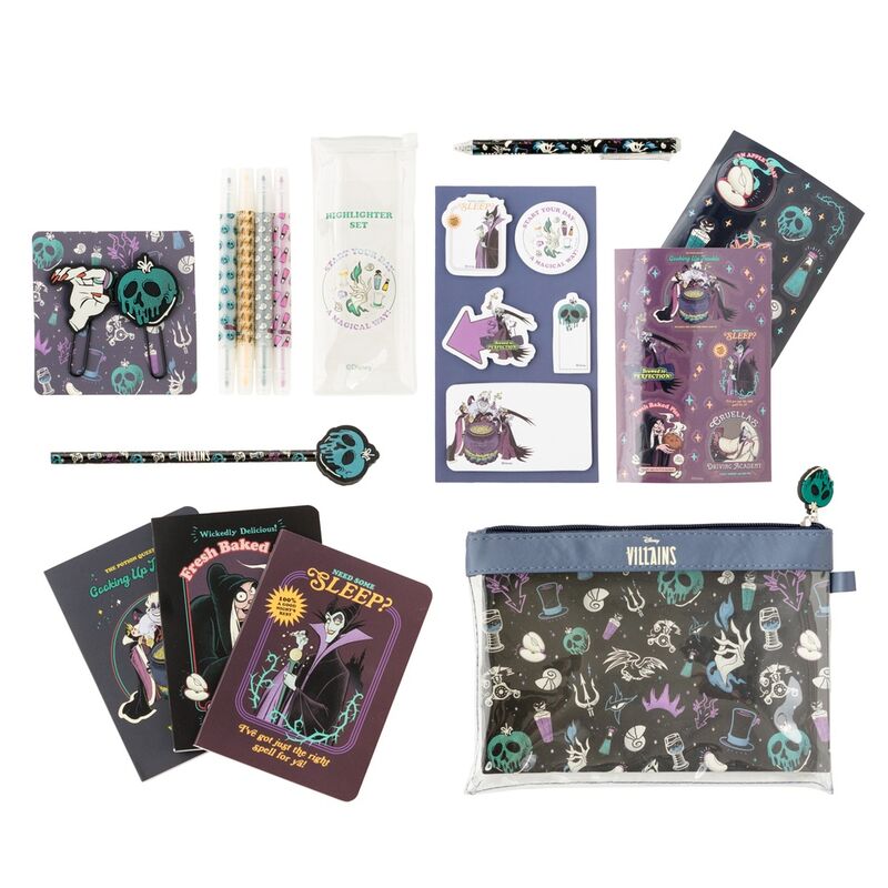 Set papeleria Villanas Disney Frikytopia