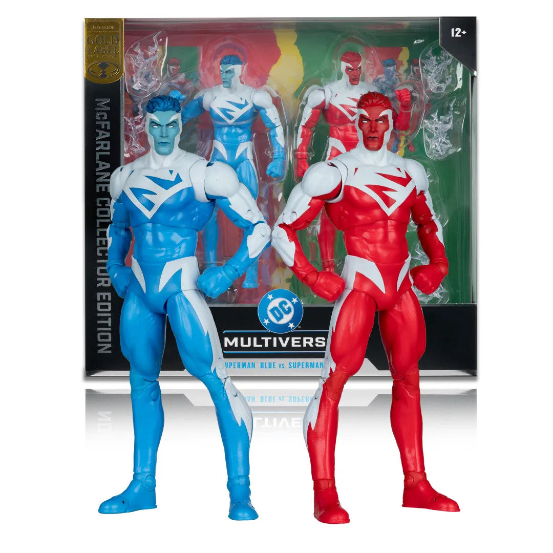 DC Multiverse pack de 2 Figuras Superman Blue vs. Superman Red (Gold Label) 18 cm