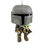 Adorno de navidad funko star wars mandaloriano y grogu